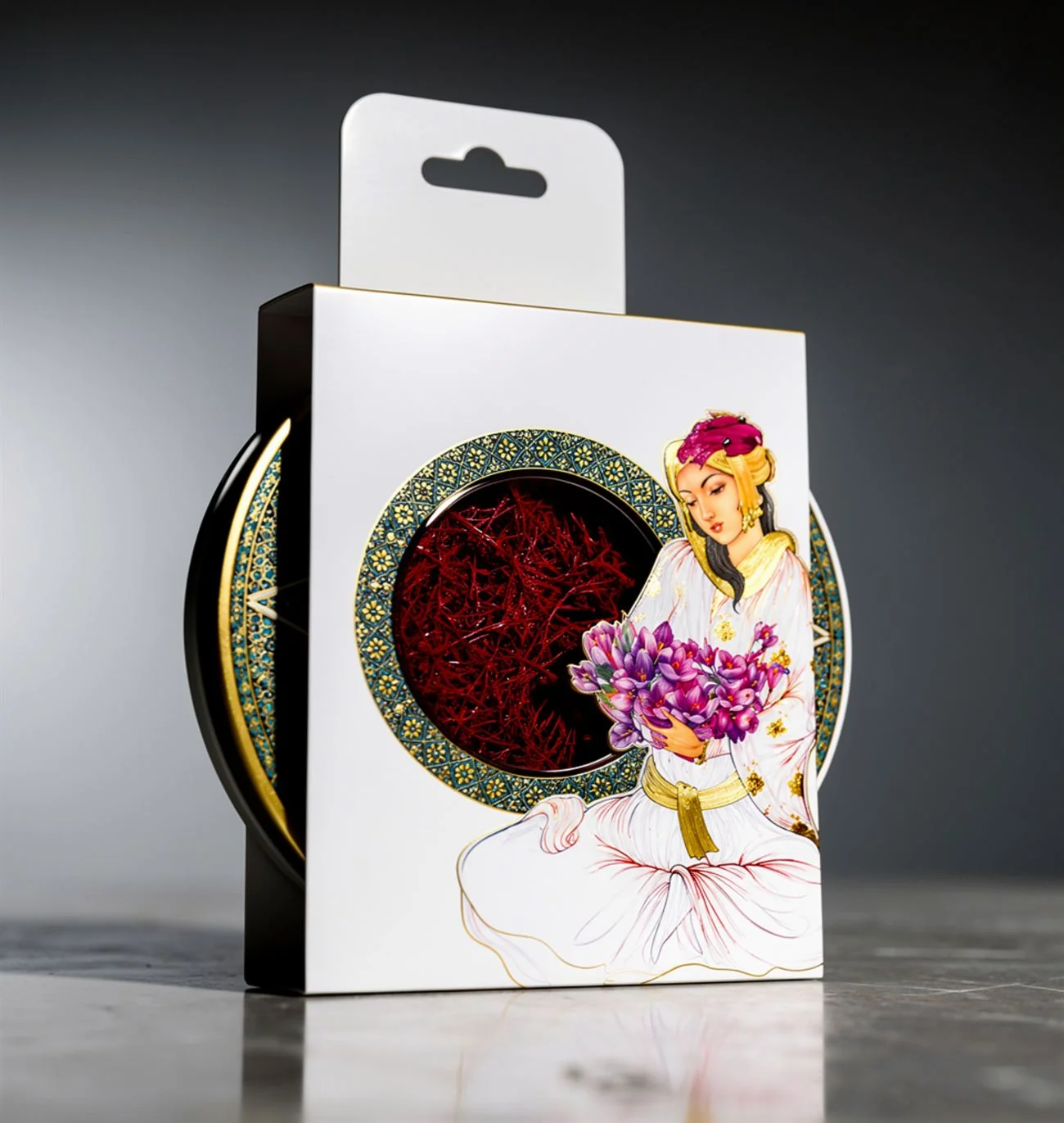 Miniature saffron sample pack for retail testing and promotion